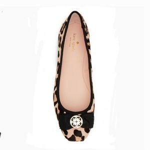 Kate Spade Fontana Too Leopard Calf Hair Bow Flats